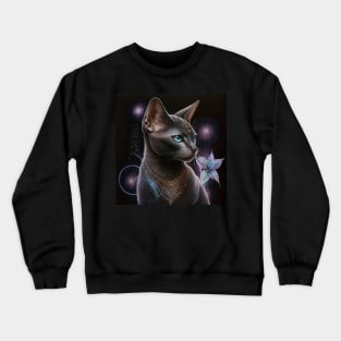 Abyssinian Cat Glow Chakra Mandala Crewneck Sweatshirt